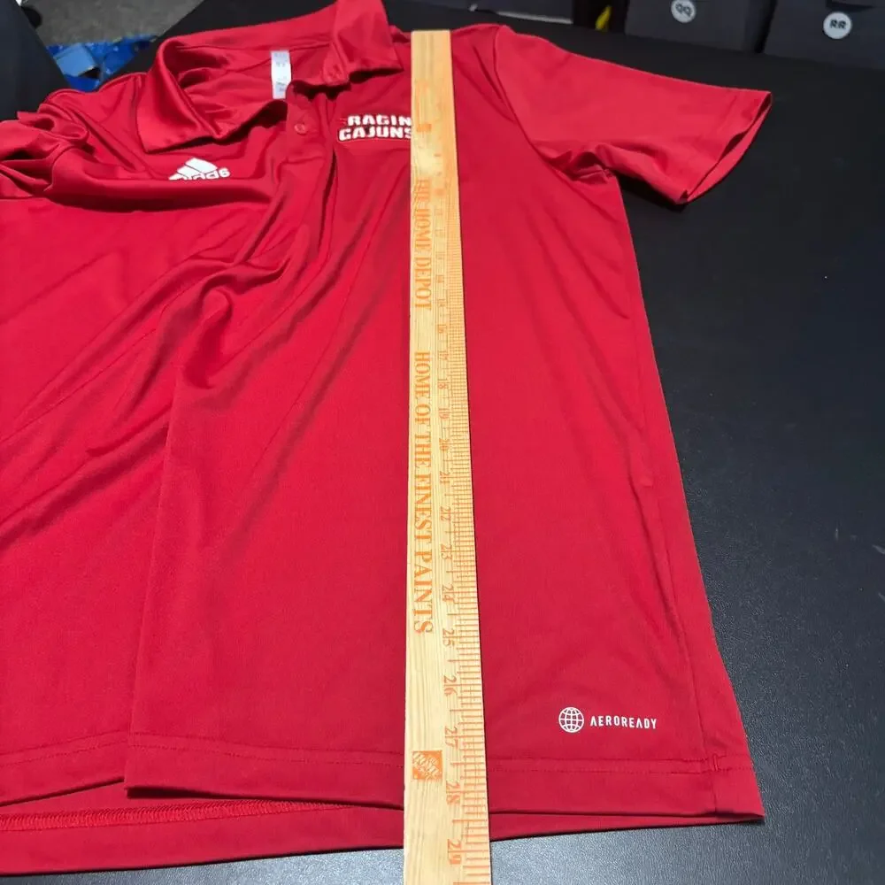 Adidas Ragin Cajuns Polo Shirt Mens Large L Red UL Lafayette AEROREADY Golf Top